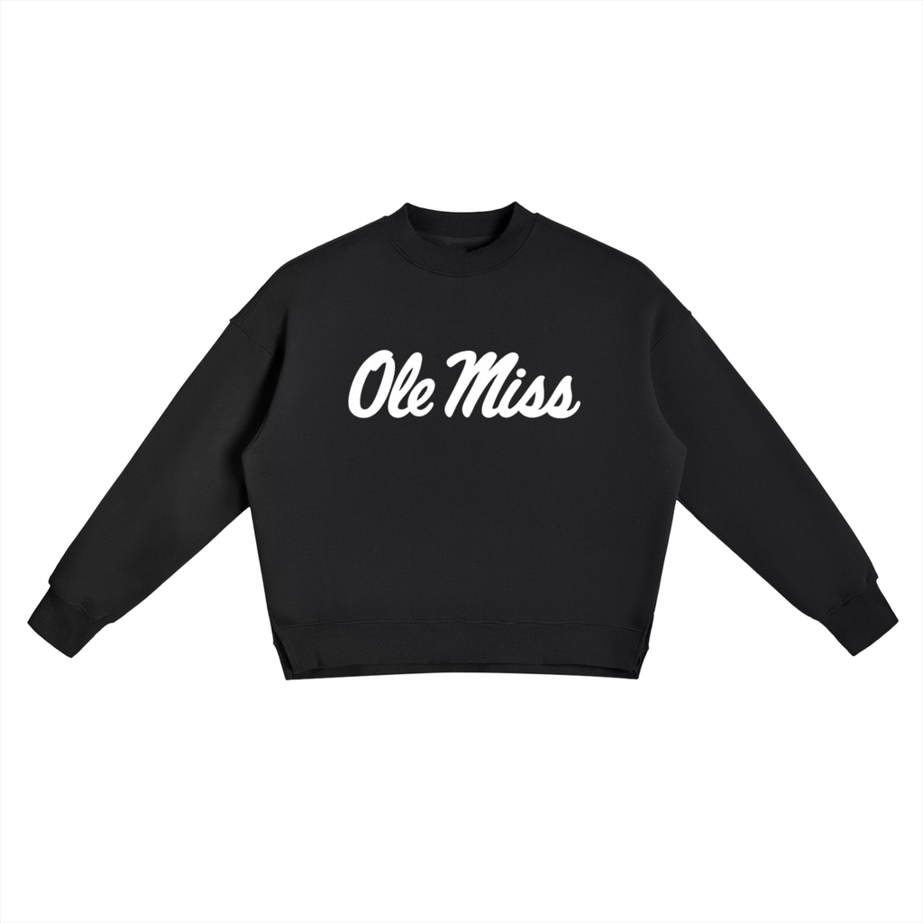 Ole Miss Fleece Side Slit Crewneck Sweatshirt
