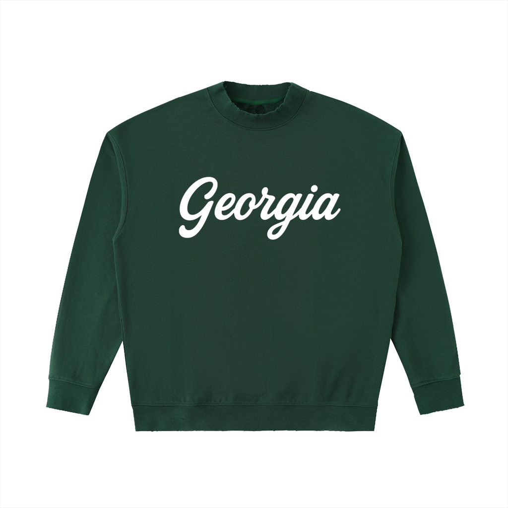 Georgia Drop Shoulder Crewneck - Retro Green