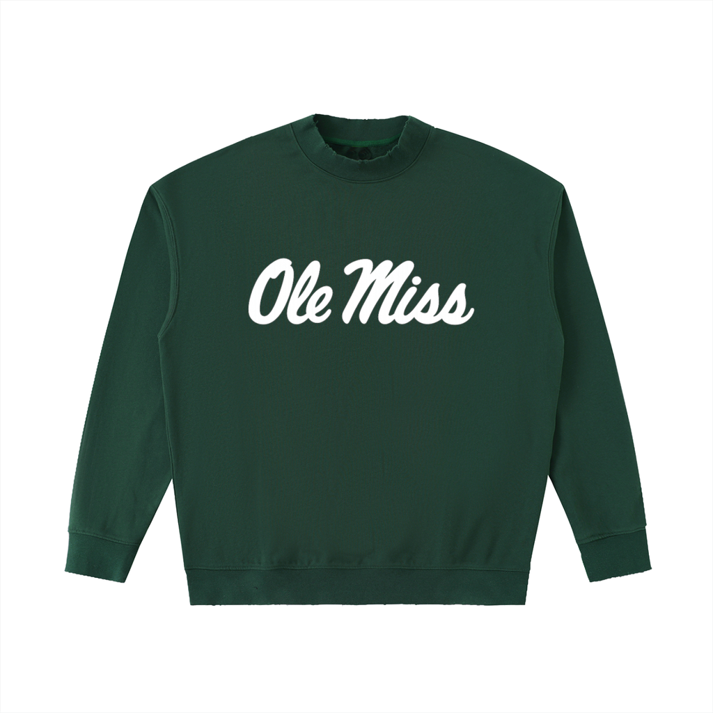 Ole Miss Drop Shoulder Crewneck Sweatshirt - Retro Green