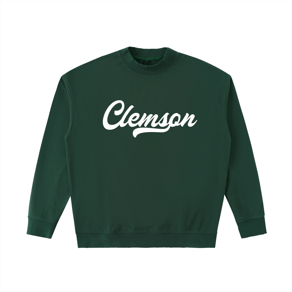 Clemson Drop Shoulder Crewneck - Retro Green