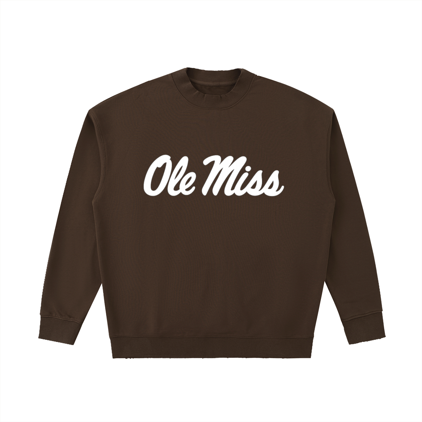Ole Miss Drop Shoulder Crewneck Sweatshirt - Espresso Brown